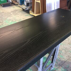 Solid Oak Spray Painted Black