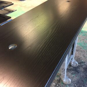 Solid Oak Spray Painted Black